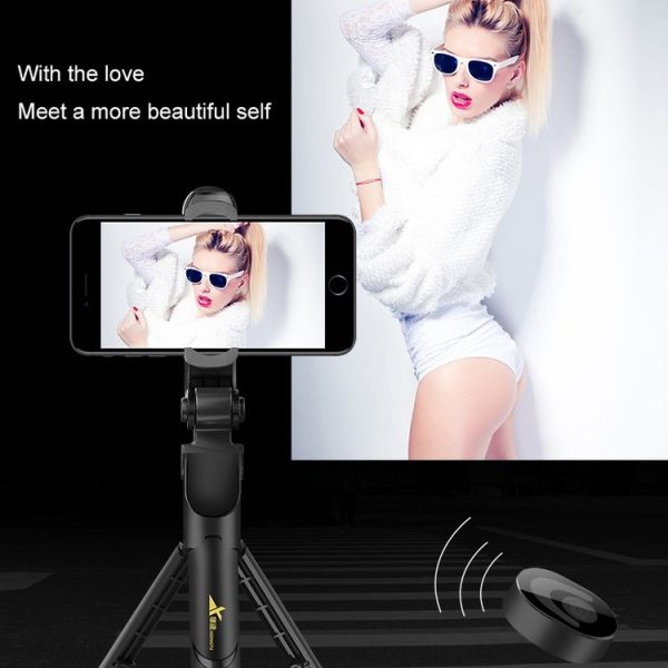 XT-09 Multi-function Live Broadcast Mobile Bluetooth Self-timer Pole Tripod (Black White) - Image 9