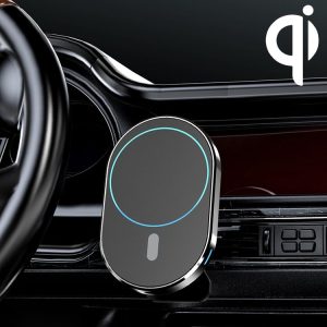 JJT-968 15W Max Output Magnetic Car Air Outlet Bracket Wireless Charger (Black)