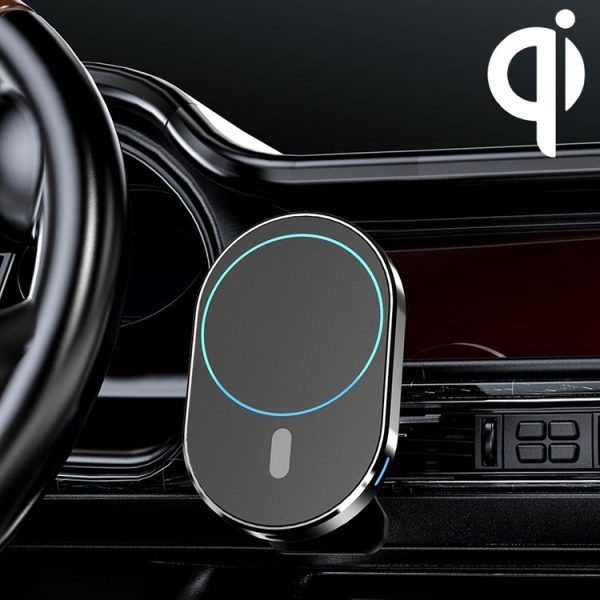 JJT-968 15W Max Output Magnetic Car Air Outlet Bracket Wireless Charger (Black)