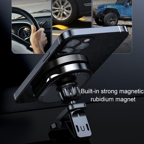 JJT-968 15W Max Output Magnetic Car Air Outlet Bracket Wireless Charger (Black) - Image 11