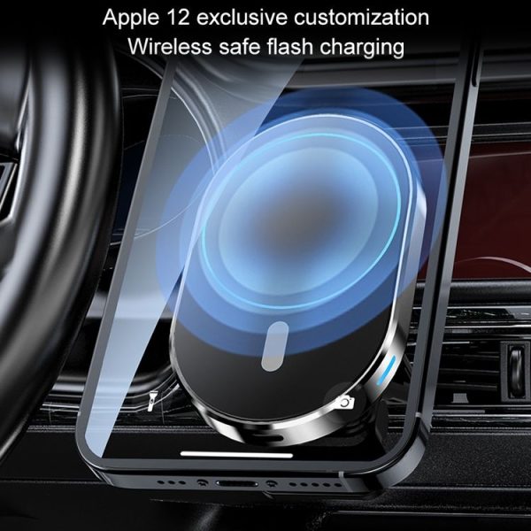 JJT-968 15W Max Output Magnetic Car Air Outlet Bracket Wireless Charger (Black) - Image 12
