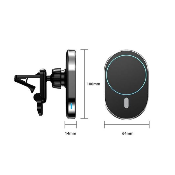 JJT-968 15W Max Output Magnetic Car Air Outlet Bracket Wireless Charger (Black) - Image 4