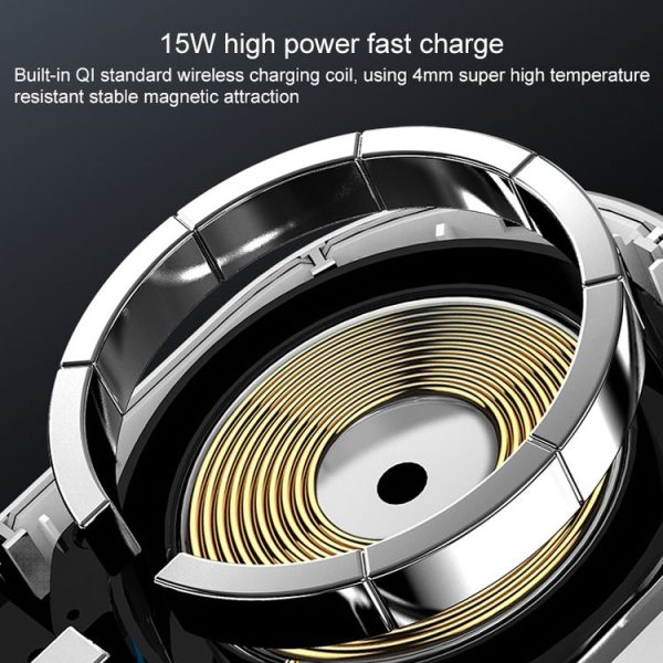 JJT-968 15W Max Output Magnetic Car Air Outlet Bracket Wireless Charger (Black) - Image 6