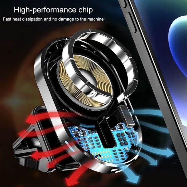 JJT-968 15W Max Output Magnetic Car Air Outlet Bracket Wireless Charger (Black) - Image 7