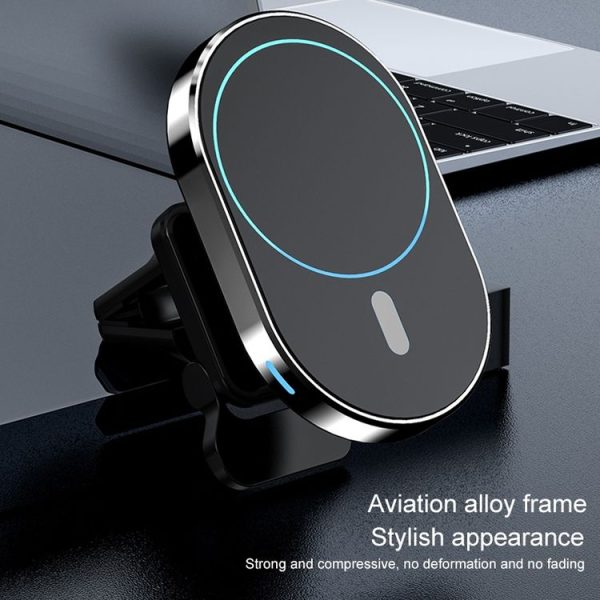 JJT-968 15W Max Output Magnetic Car Air Outlet Bracket Wireless Charger (Black) - Image 9