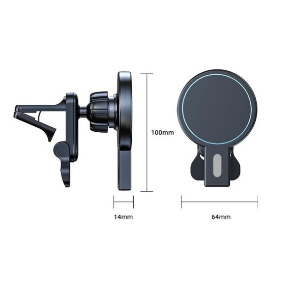 K07 15W Max Output Magnetic Car Air Outlet Bracket Wireless Charger (Black) - Image 3