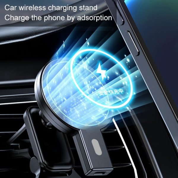 K07 15W Max Output Magnetic Car Air Outlet Bracket Wireless Charger (Black) - Image 9