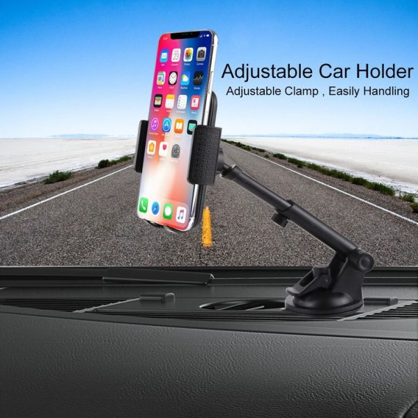 Universal Rotatable Adjustment Car Windshield Mobile Phone Holder with Suction Cup (Black) - Image 11
