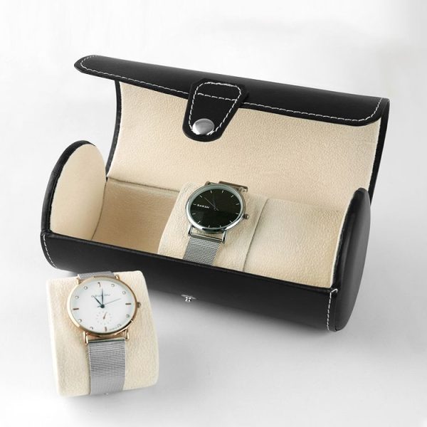 Portable Travel Watch Cylinder Protective Box Storage Bag (Black) - Image 2