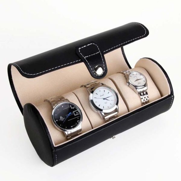 Portable Travel Watch Cylinder Protective Box Storage Bag (Black) - Image 6