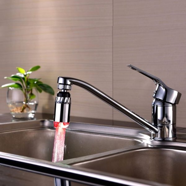 SDF-B2 1 LED ABS Temperature Sensor RGB LED Faucet Light Water Glow Shower, Size: 78 x 28mm, Interface: 22mm (Silver) - Image 3