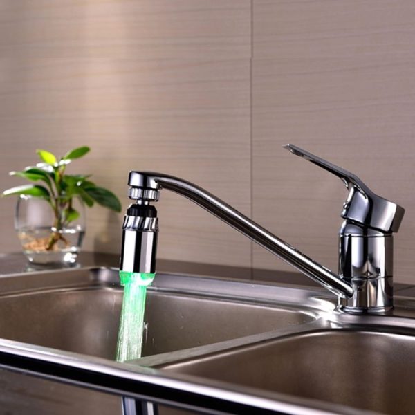 SDF-B2 1 LED ABS Temperature Sensor RGB LED Faucet Light Water Glow Shower, Size: 78 x 28mm, Interface: 22mm (Silver) - Image 5