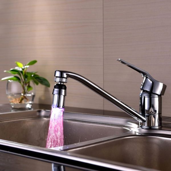 SDF-B6 1 LED ABS Temperature Sensor 3-color LED Faucet Light Water Glow Shower, Size: 58 x 24mm, Interface: 22mm (Silver) - Image 3