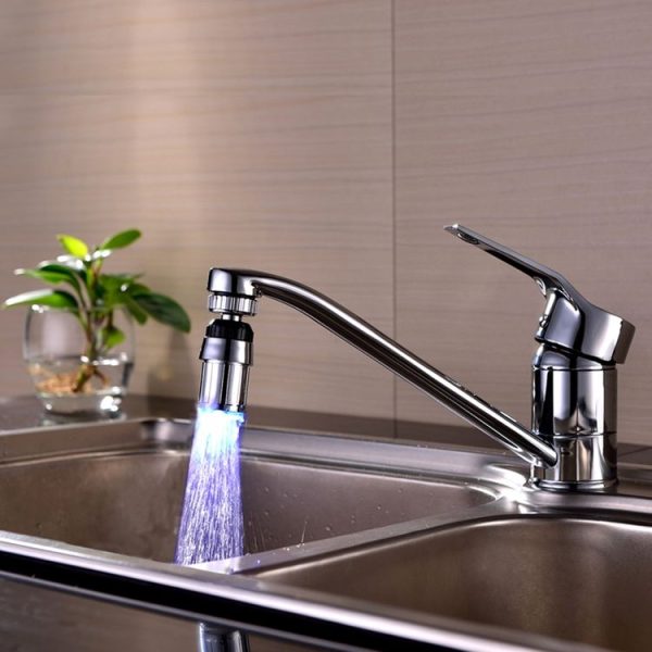 SDF-B6 1 LED ABS Temperature Sensor 3-color LED Faucet Light Water Glow Shower, Size: 58 x 24mm, Interface: 22mm (Silver) - Image 4