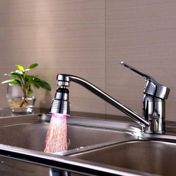 SDF-B10 1 LED ABS Temperature Sensor RGB LED Faucet Light Water Glow Shower, Size: 58 x 38mm, Interface: 22mm (Silver) - Image 3
