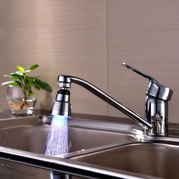 SDF-B10 1 LED ABS Temperature Sensor RGB LED Faucet Light Water Glow Shower, Size: 58 x 38mm, Interface: 22mm (Silver) - Image 4