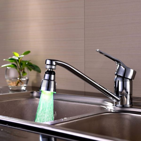 SDF-B10 1 LED ABS Temperature Sensor RGB LED Faucet Light Water Glow Shower, Size: 58 x 38mm, Interface: 22mm (Silver) - Image 5