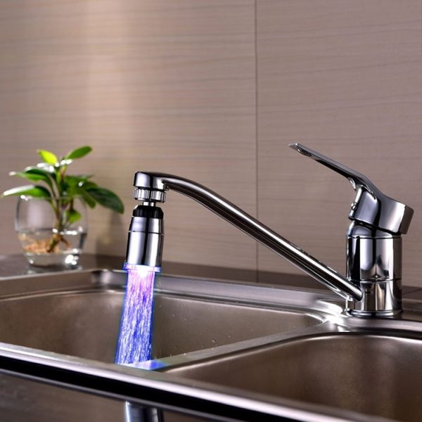 SDF-B9 1 LED ABS Temperature Sensor 3-color LED Faucet Light Water Glow Shower, Size: 58 x 28mm, Interface: 22mm (Silver) - Image 6