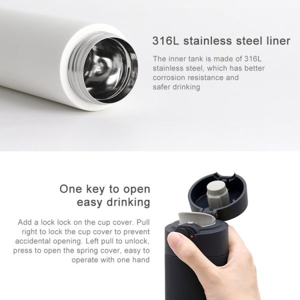 Original Xiaomi Mijia 480ML Insulation Vacuum Thermal Cup Water Bottle (Navy Blue) - Image 5