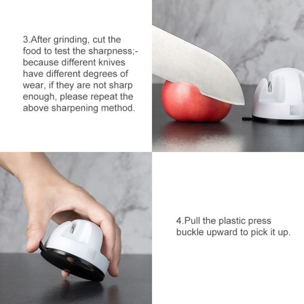 Original Xiaomi Youpin Huohou Kitchen Mini Double Wheel Knife Sharpener (White) - Image 4