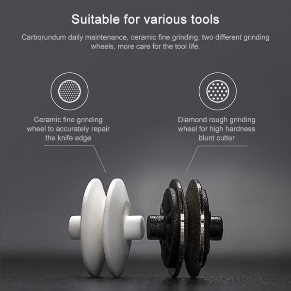 Original Xiaomi Youpin Huohou Kitchen Mini Double Wheel Knife Sharpener (White) - Image 7