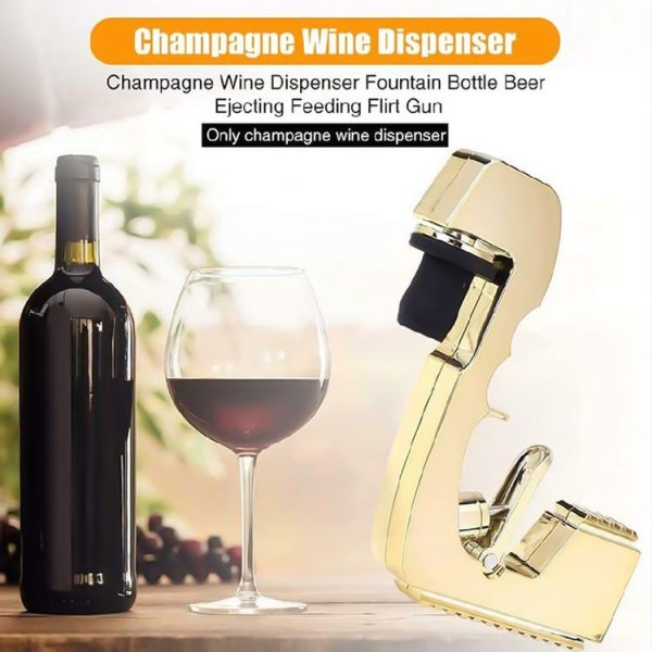 Plastic Wrapped Metal Bubbly Blaster Champagne Bottle Squirt Gun Bar Tool (Red) - Image 3