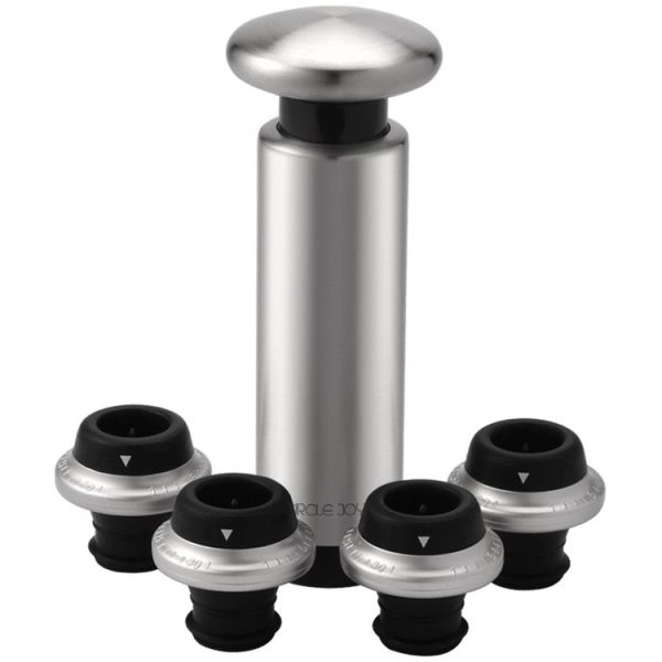 Original Xiaomi Youpin CircleJoy Stainless Steel Red Wine Preservation Stopper Set, Style: 4 Stoppers in One Pump - Image 2
