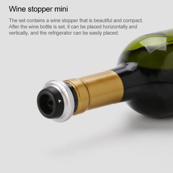 Original Xiaomi Youpin CircleJoy Stainless Steel Red Wine Preservation Stopper Set, Style: 4 Stoppers in One Pump - Image 4