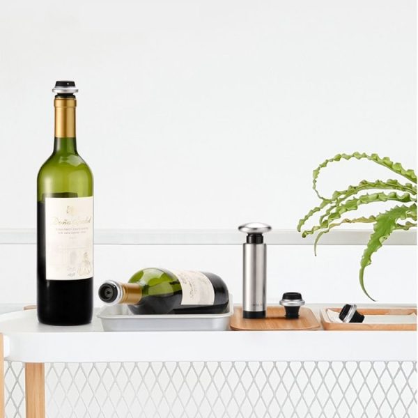 Original Xiaomi Youpin CircleJoy Stainless Steel Red Wine Preservation Stopper Set, Style: 4 Stoppers in One Pump - Image 8