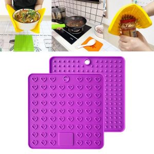 Silicone Multifunctional Anti-burning Insulation Mat Antifouling Drain Pad (Purple)