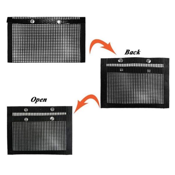 Barbecue Heat Resistant Non-stick Grilling Mesh BBQ Baking Bag, Size: 24 x 14cm (Black) - Image 3