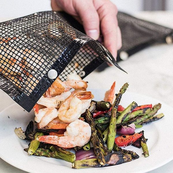 Barbecue Heat Resistant Non-stick Grilling Mesh BBQ Baking Bag, Size: 24 x 14cm (Black) - Image 8