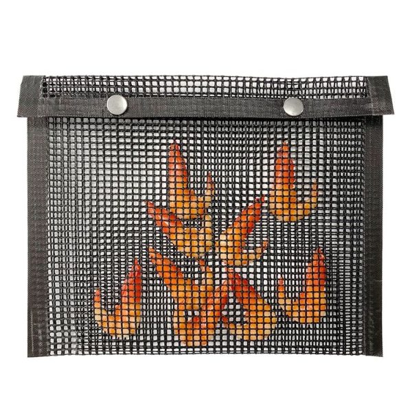 Barbecue Heat Resistant Non-stick Grilling Mesh BBQ Baking Bag, Size: 27 x 22cm (Black) - Image 5