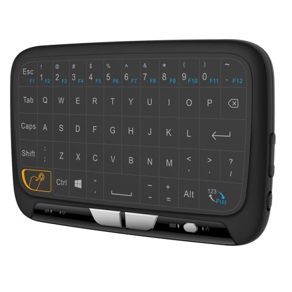 H18 2.4GHz Mini Wireless Air Mouse QWERTY Keyboard with Touchpad / Vibration for PC, TV (Black) - Image 2