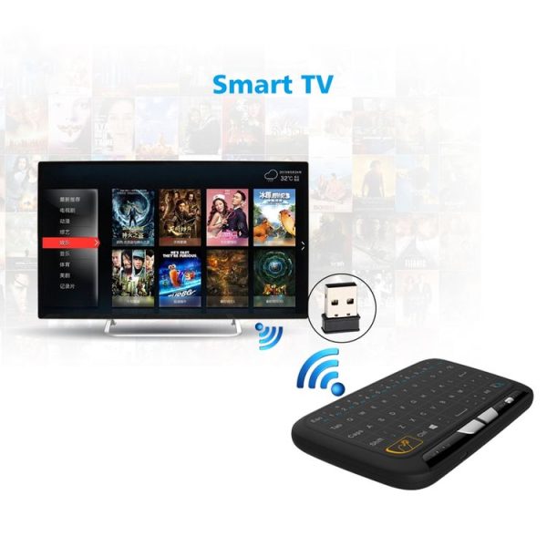 H18 2.4GHz Mini Wireless Air Mouse QWERTY Keyboard with Touchpad / Vibration for PC, TV (Black) - Image 7
