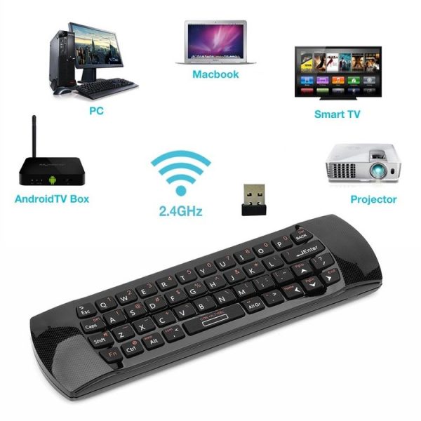 Rii i25 Air Mouse 2.4GHz Wireless Keyboard with IR Remote Controller for PC, Android TV Box / Smart TV, Game Devices (Black) - Image 6