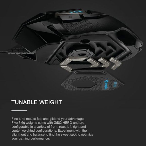 Logitech G502 HERO Wired Gaming Mouse with 11 Buttons, Length: 2.1m - Image 13
