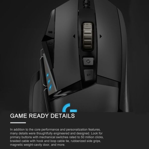 Logitech G502 HERO Wired Gaming Mouse with 11 Buttons, Length: 2.1m - Image 16