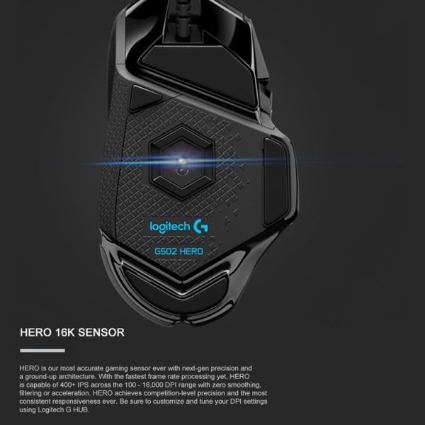 Logitech G502 HERO Wired Gaming Mouse with 11 Buttons, Length: 2.1m - Image 7
