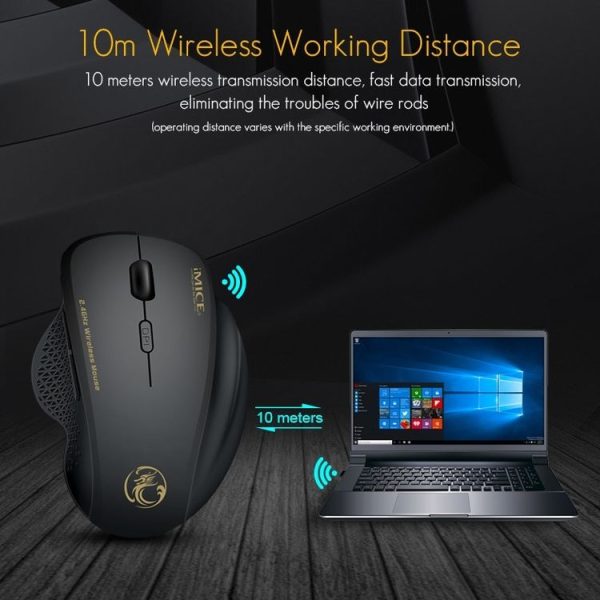 IMICE G6 Wireless Mouse 2.4G Office Mouse 6-button Gaming Mouse (Grey) - Image 8