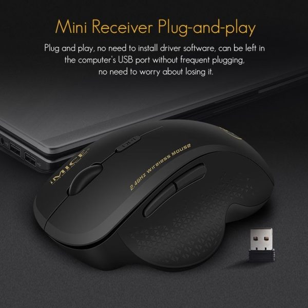IMICE G6 Wireless Mouse 2.4G Office Mouse 6-button Gaming Mouse (Grey) - Image 9
