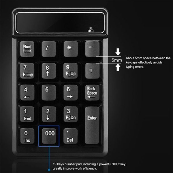 MC Saite 525RF 19 Keys Wireless 2.4G Numeric Keyboard - Image 7