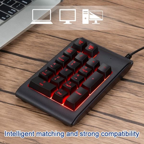 MC Saite 529 19 Keys Wired Three-color Backlight Numeric Keyboard - Image 12