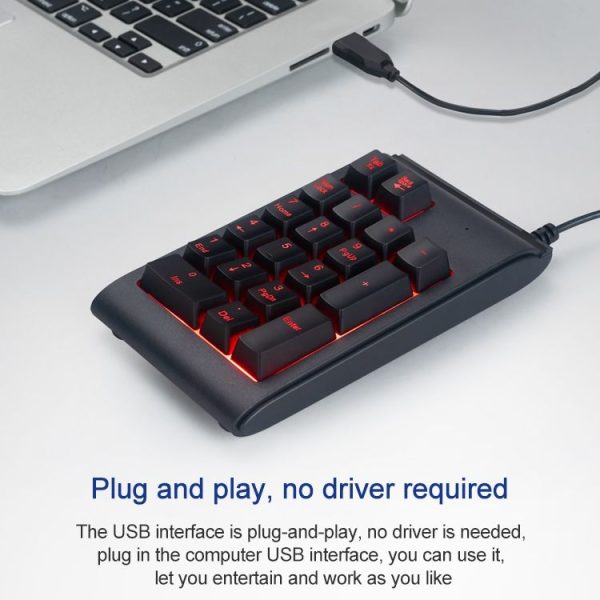 MC Saite 529 19 Keys Wired Three-color Backlight Numeric Keyboard - Image 6