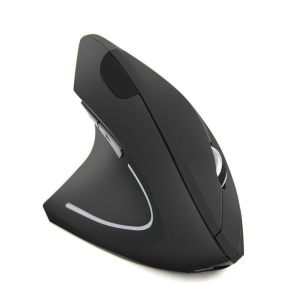 CM0093 Rechargeable Version 2.4GHz Three-button Wireless Optical Mouse Vertical Mouse for Left-hand, Resolution: 1000DPI / 1200DPI / 1600DPI (Black)