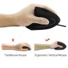 CM0093 Rechargeable Version 2.4GHz Three-button Wireless Optical Mouse Vertical Mouse for Left-hand, Resolution: 1000DPI / 1200DPI / 1600DPI (Black) - Image 7
