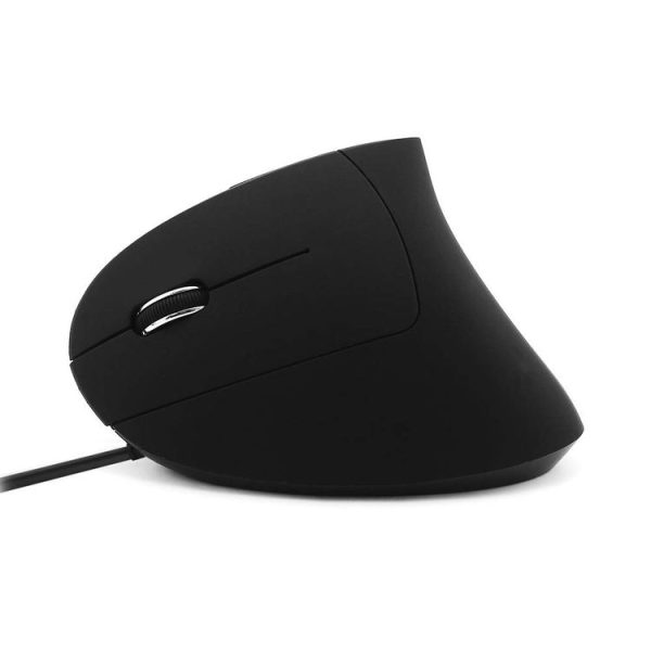 CM0093 Wired Version 2.4GHz Three-button Vertical Mouse for Left-hand, Resolution: 1000DPI / 1200DPI / 1600DPI, Cable Length: 1.7m (Black)