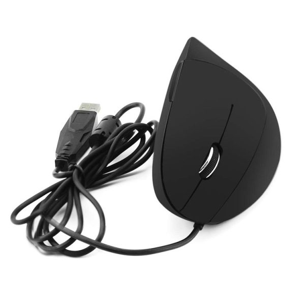 CM0093 Wired Version 2.4GHz Three-button Vertical Mouse for Left-hand, Resolution: 1000DPI / 1200DPI / 1600DPI, Cable Length: 1.7m (Black) - Image 3
