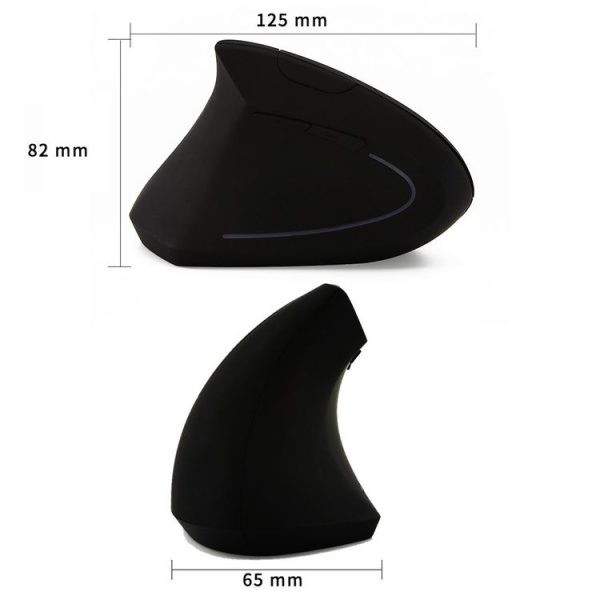 CM0093 Wired Version 2.4GHz Three-button Vertical Mouse for Left-hand, Resolution: 1000DPI / 1200DPI / 1600DPI, Cable Length: 1.7m (Black) - Image 4