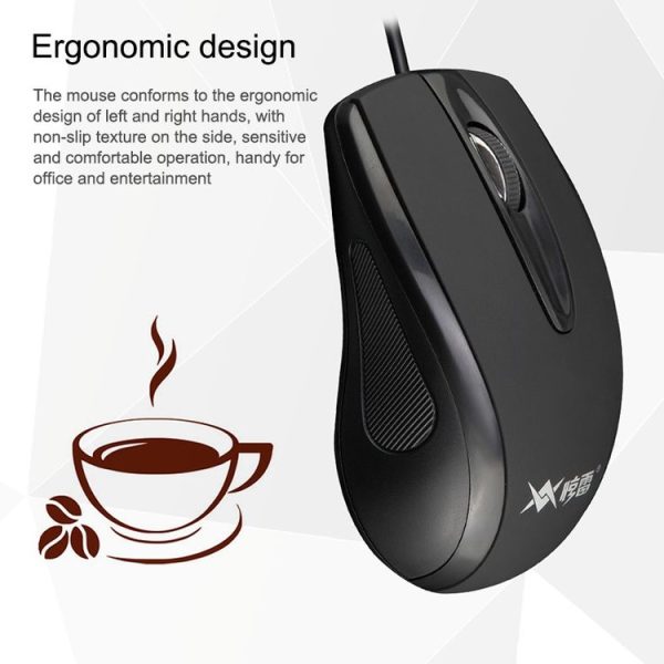 K-RAY M625 Ergonomics Design Business Wired Mouse (Black) - Image 6